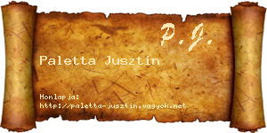 Paletta Jusztin névjegykártya